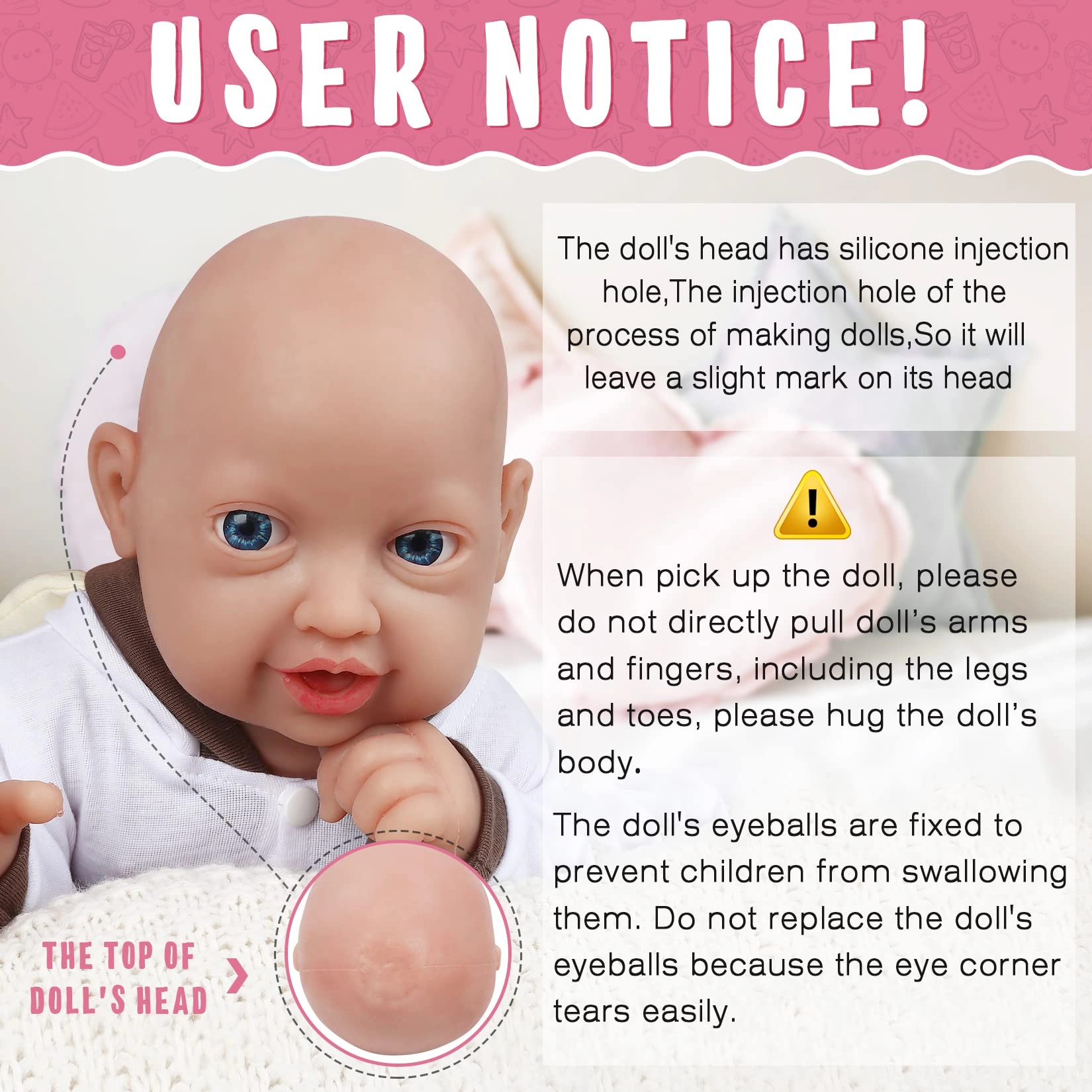 Sleeping Baby Doll - 16 inch Silicone Girl Skin Color Ages 3+