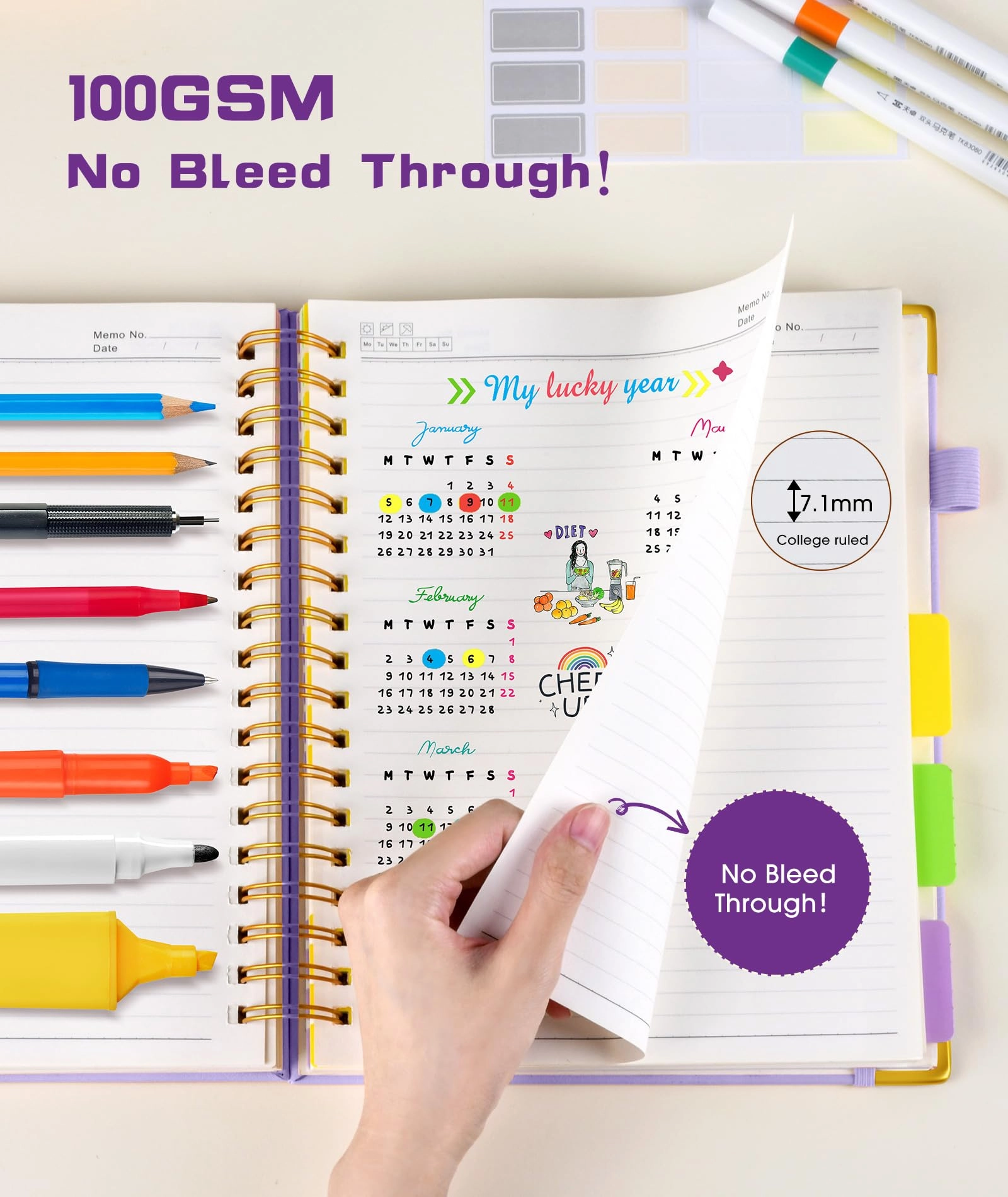 Spiral Notebook Large Hardcover - Lined 150 Sheets
