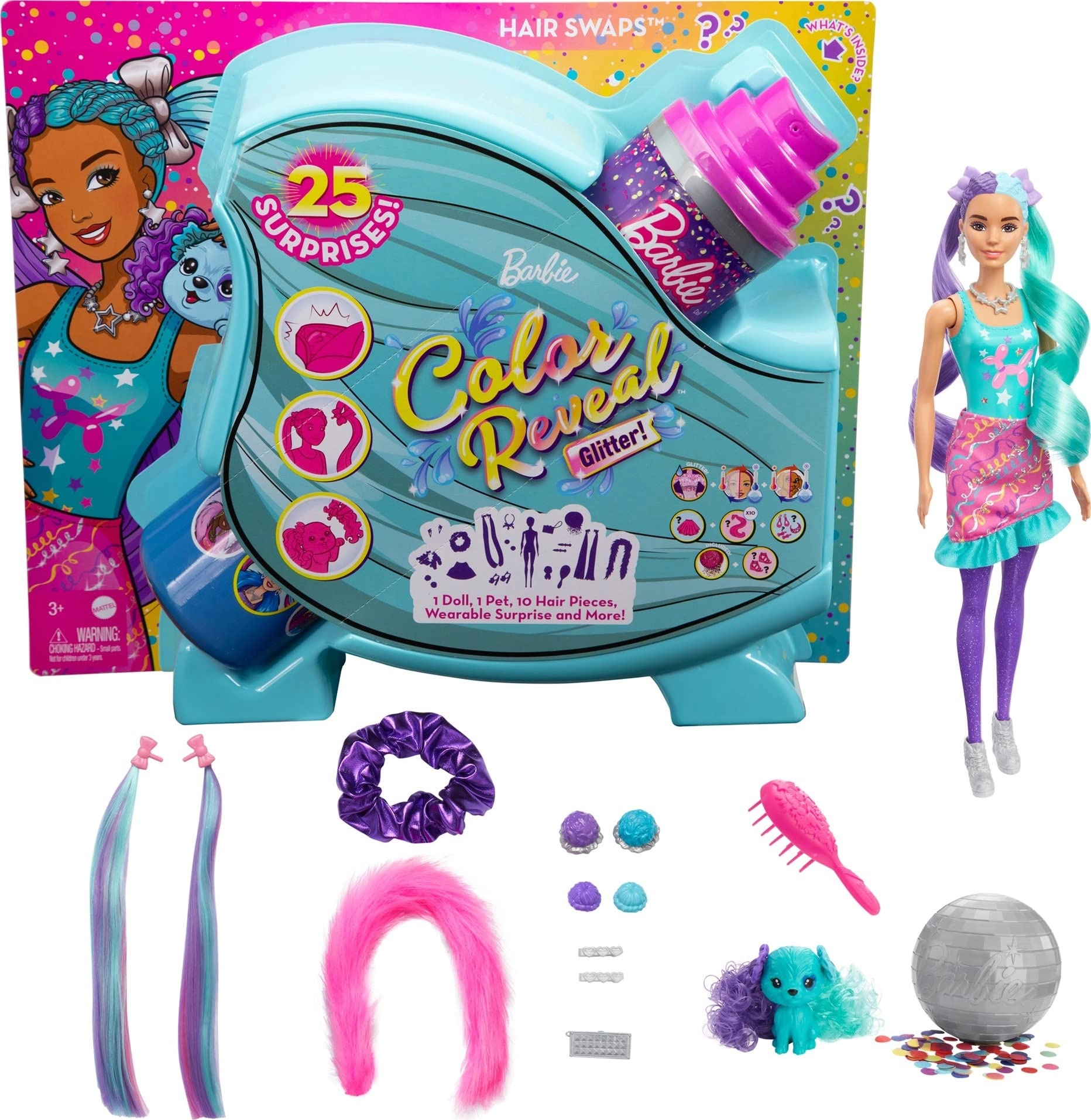 Barbie Color Reveal Doll - Glittery Purple Ages 3+
