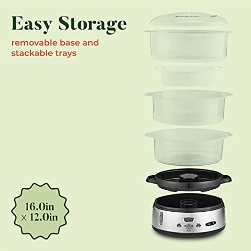 Triple Tier Digital Food Steamer - 9.5 Quarts