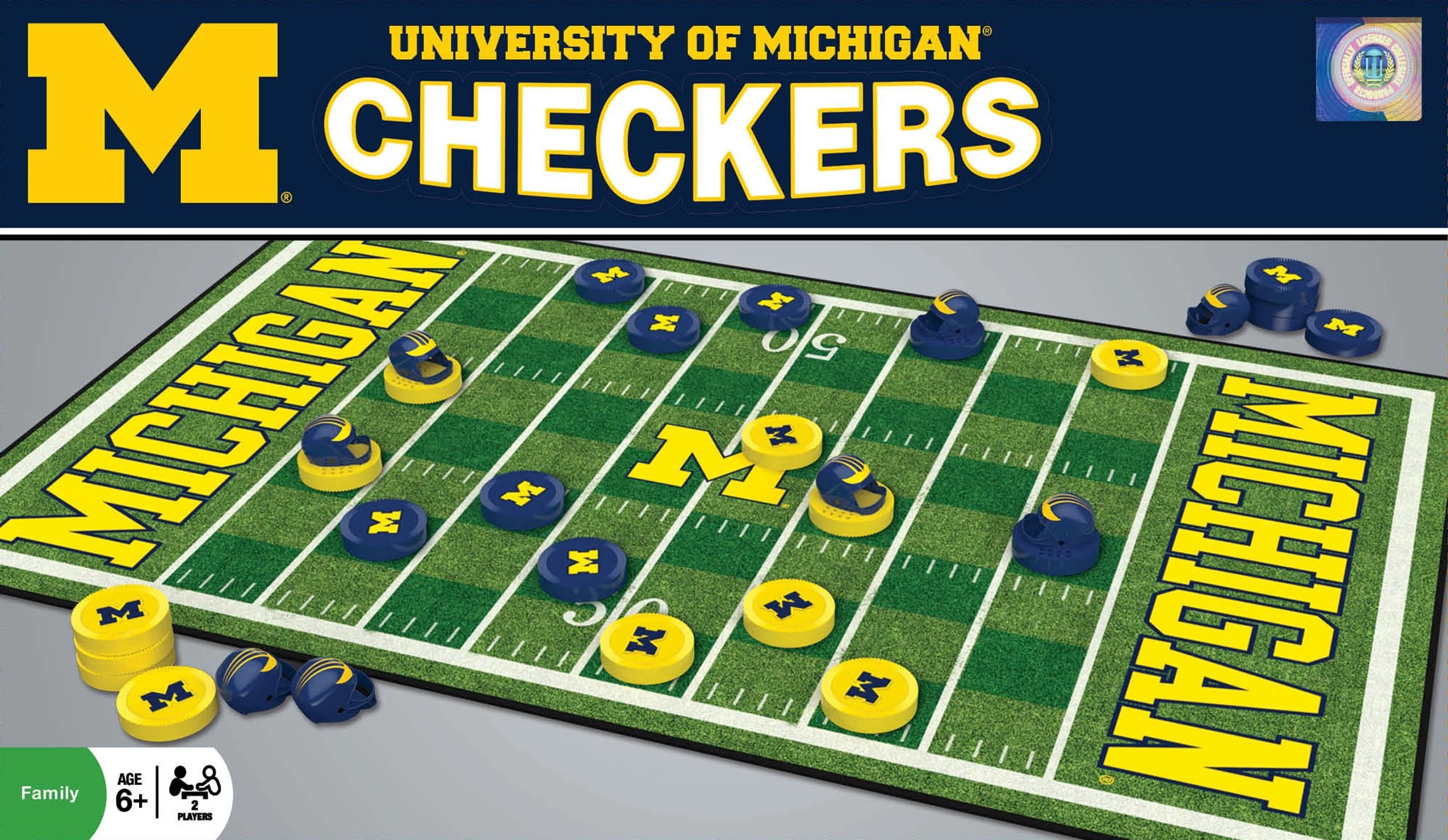 MasterPieces Michigan Wolverines Checkers - Family Game