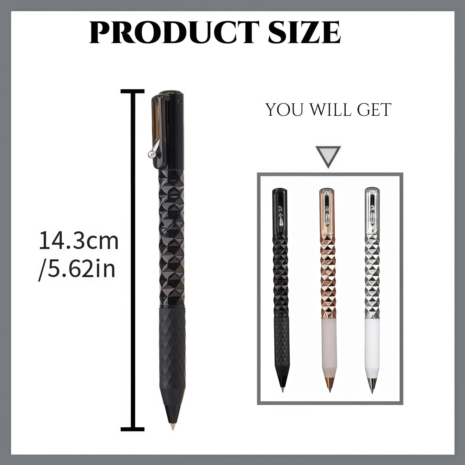 Metal Crinkle Fidget Pen - 3PCS 0.5mm