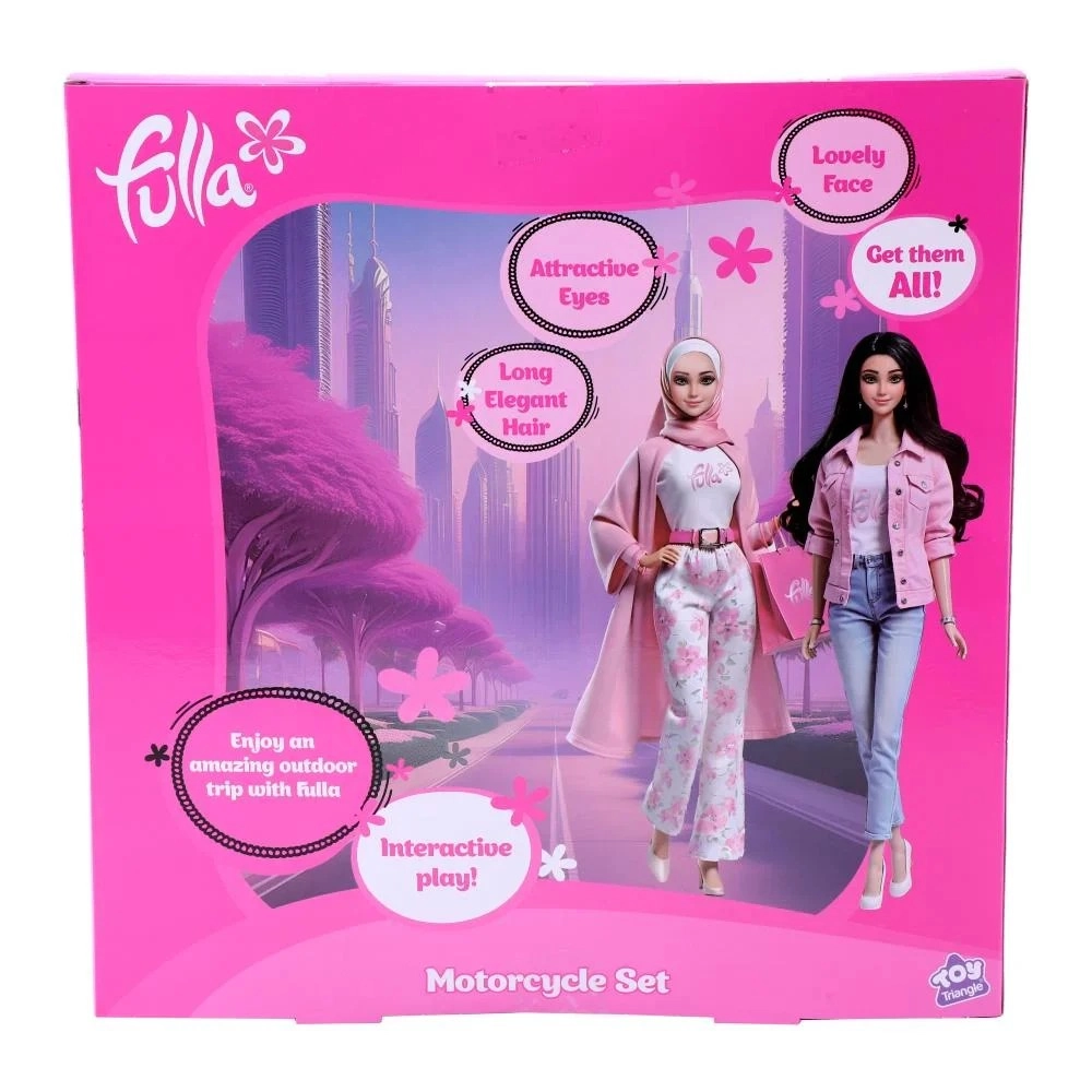 Doll - Pink + Motorbike - Purple + Schoolbag + Helmet Ages 3+