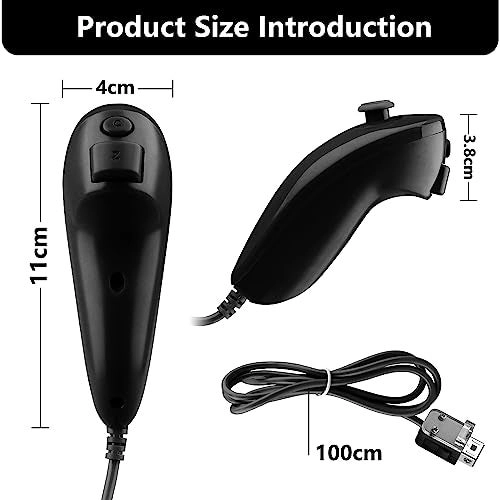 Motion Based Wired Nunchuck Controller - Black Nintendo Wii