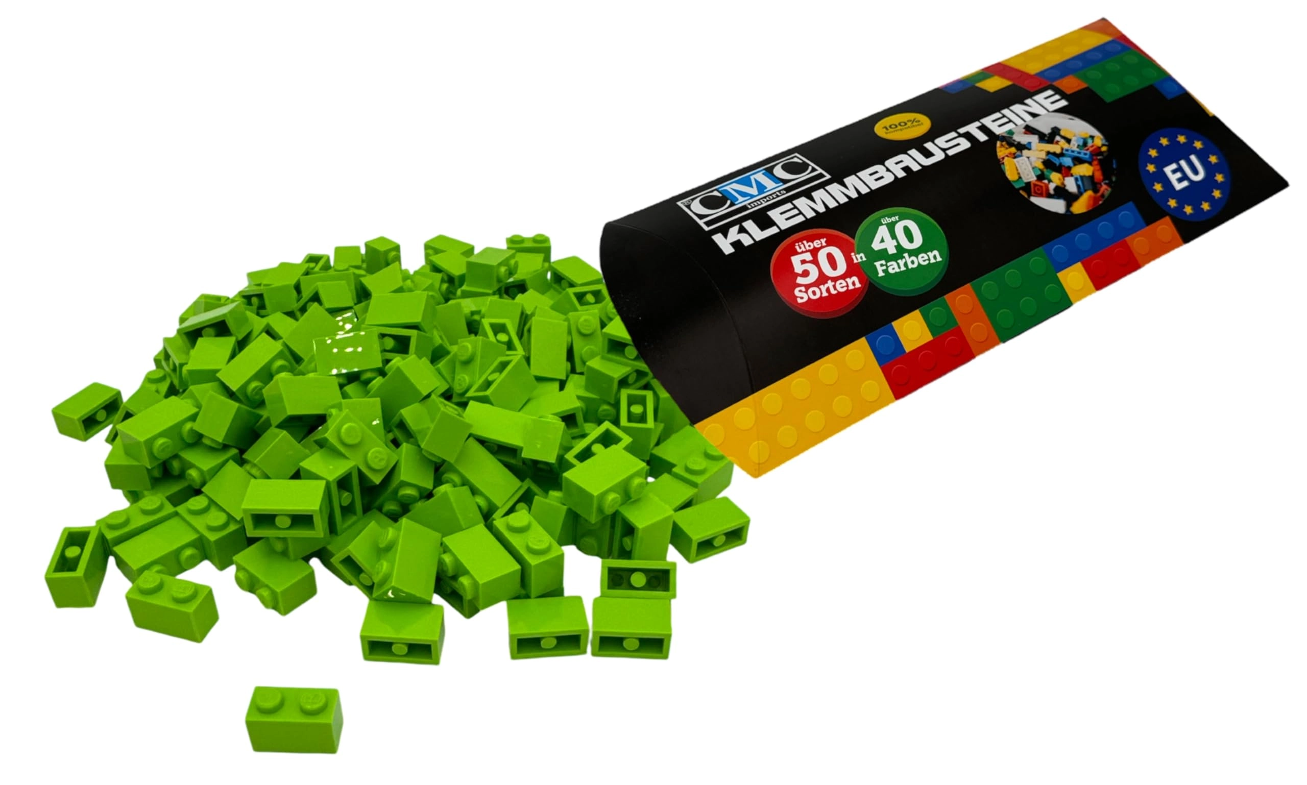 Clamping Blocks 1 x 2 - 200 pcs 180 green