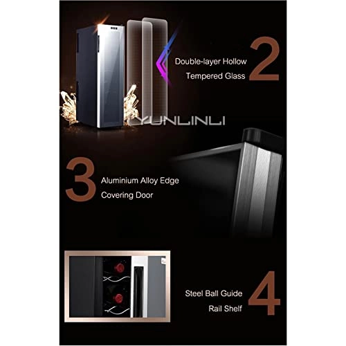 Wine cooler - upper zone and lower zone up to 172 bottles