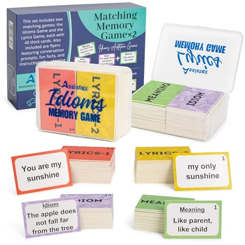 Matching Memory Card Games - 2 in 1 40 Cards Each