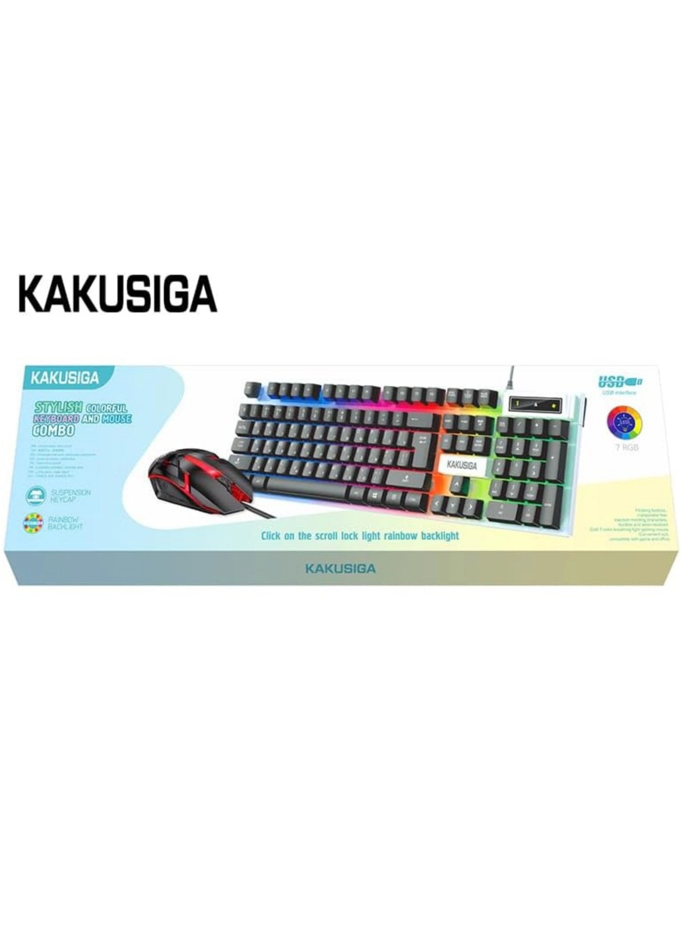 Gaming Keyboard - 103-Key International English Wired + Gaming Mouse - High DPI Wired