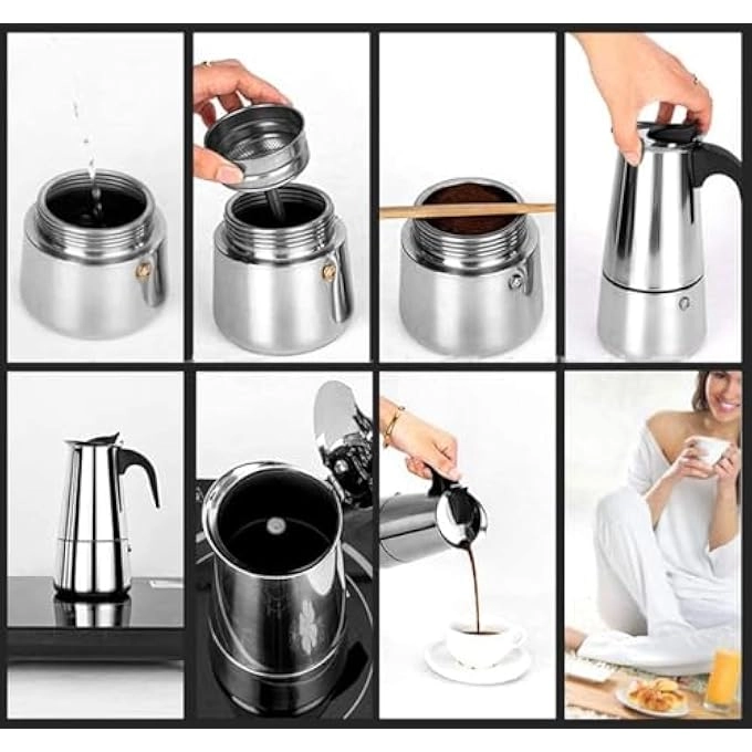 Moka Pot - Stainless Steel Induction Compatible