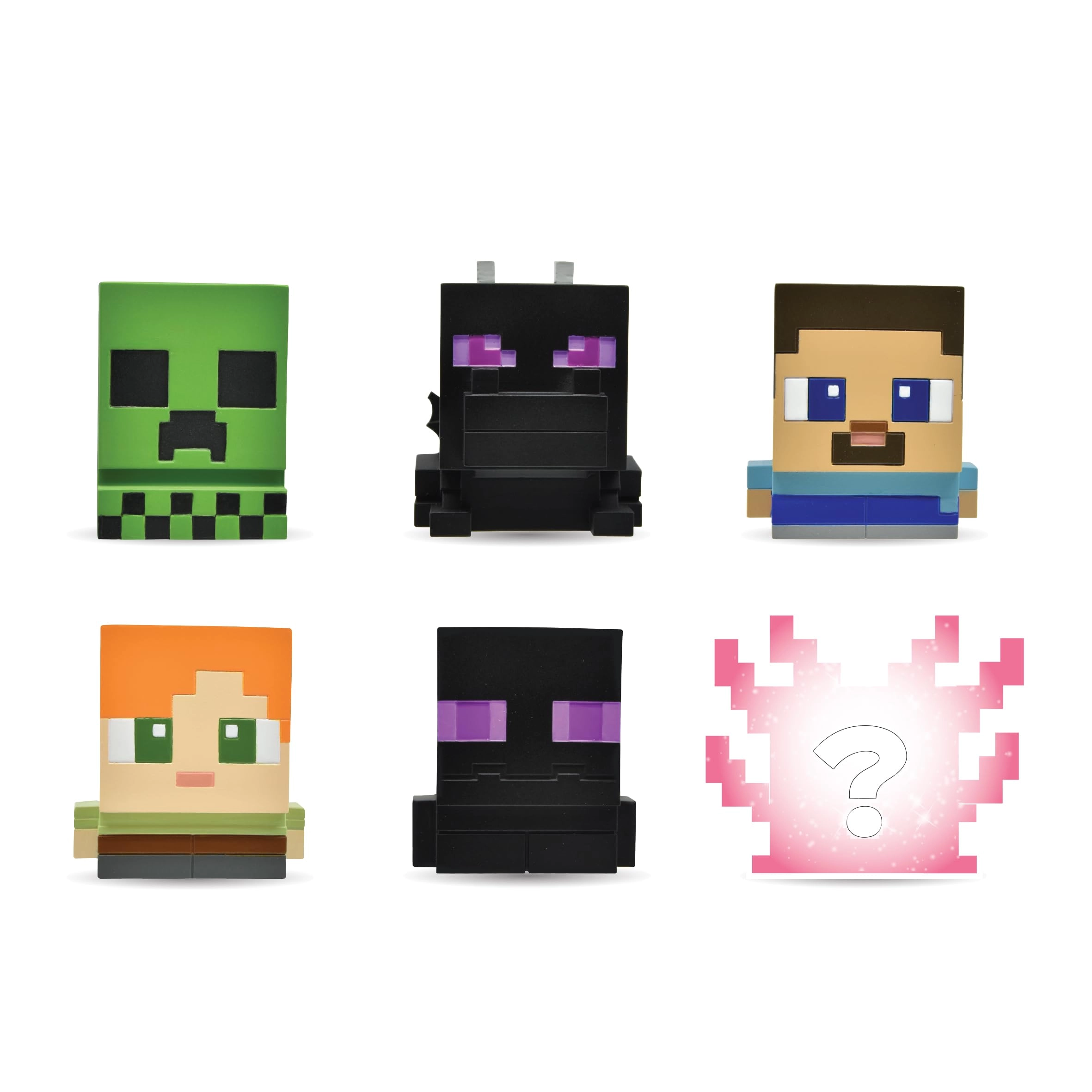 Minecraft Collectable Squishy Characters - Steve, Creeper, Enderman 4.0 count