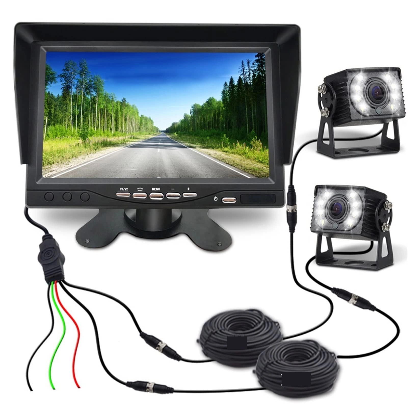 7 Inch AHD 1080P Car Rear View Monitor - Night vision Wireless