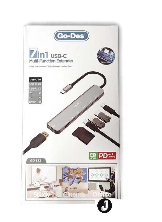 USB C Hub - 4K HDMI 100W PD SD/TF Card Reader