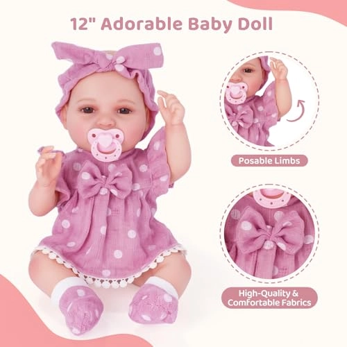 Reborn Baby Doll - 17 Inch Vinyl Cotton Girl Ages 3+