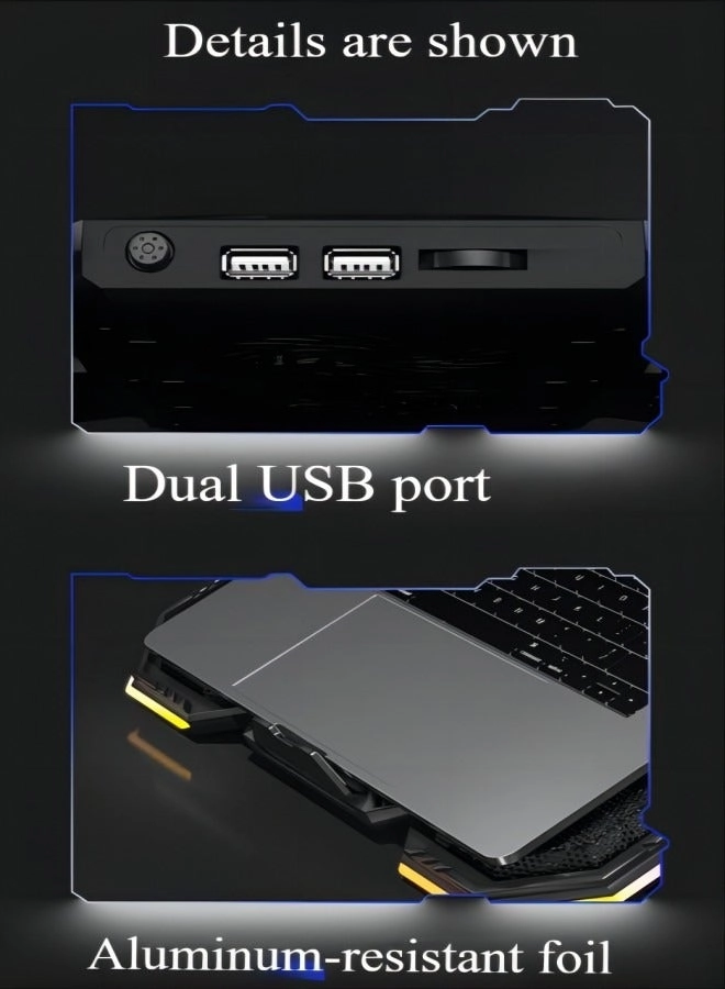 Gaming laptop cooling pad - 6 fans 12-21-inch