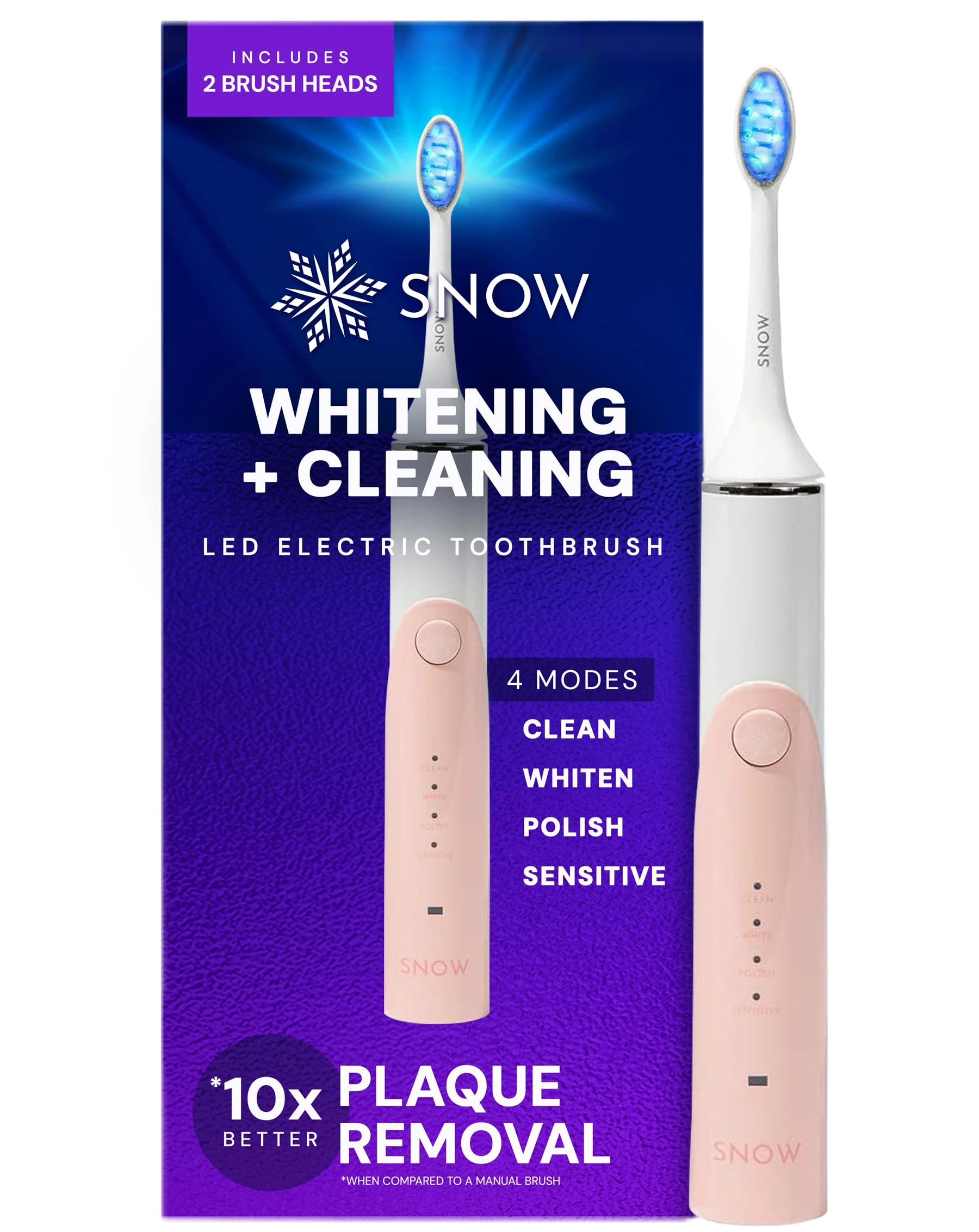 Snow LED Whitening Electric Toothbrush - Sonic Technology 4 Modes Rechargeable