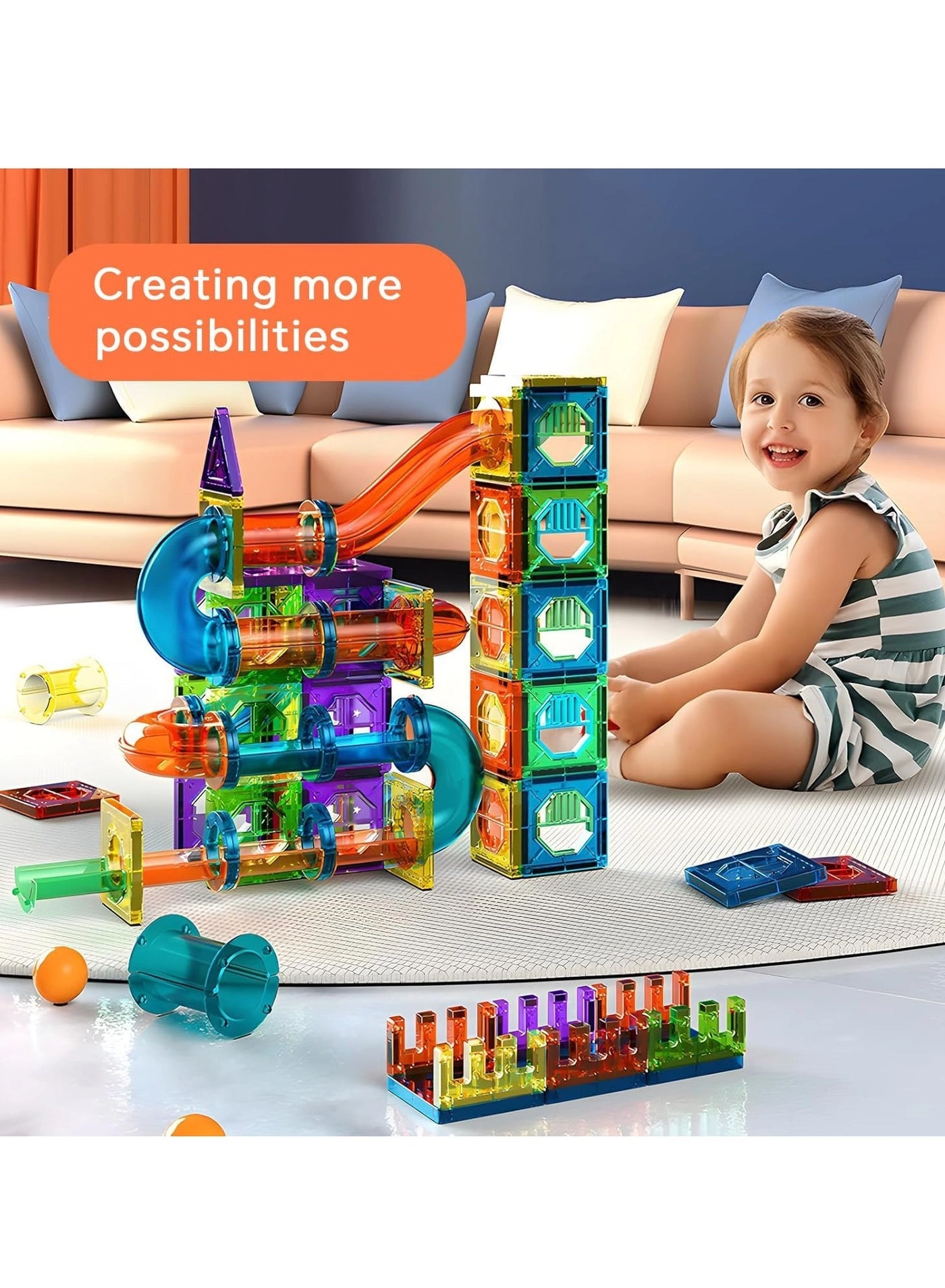 Magnetic Building Block Set - 158 pcs