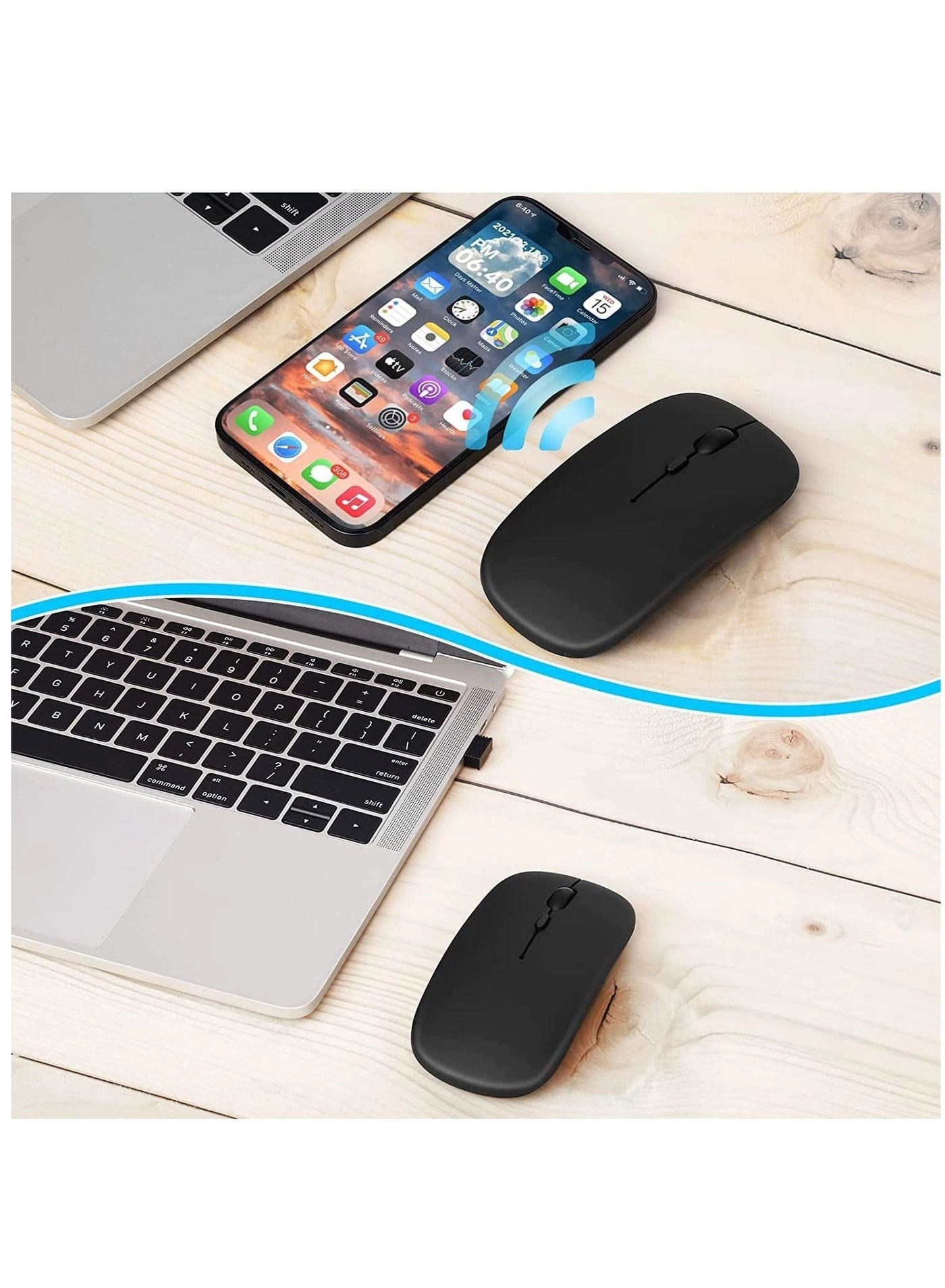 Slim Wireless Mouse - 2.4G Bluetooth 5.1