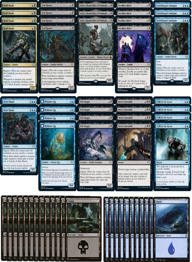 MTG Decks & More Magic The Gathering: Elite Dimir Zombie Exploit Deck - Blue Black Modern Legal 60 Card