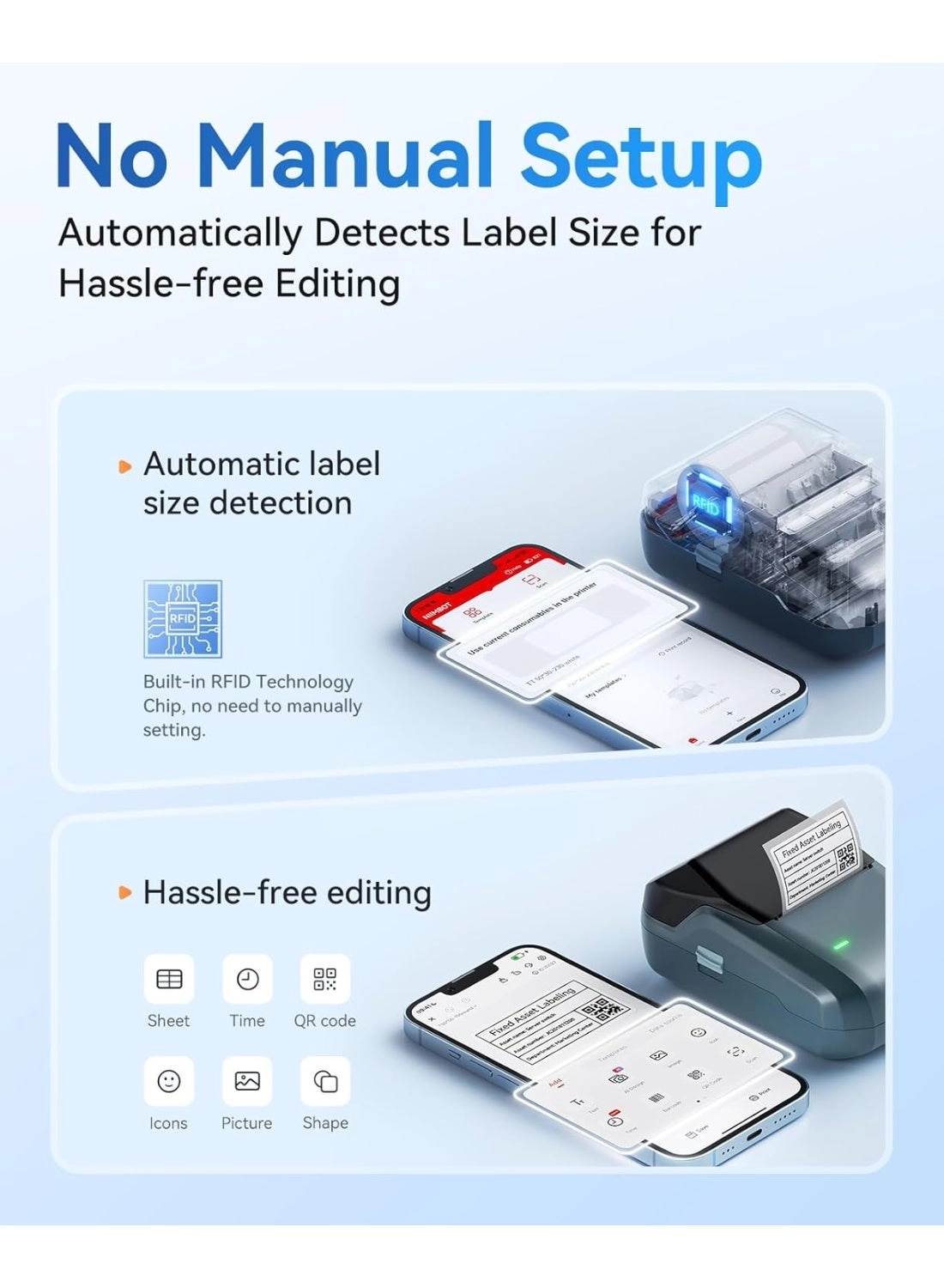 B1 - Label Maker 50*30mm Labels Space Blue