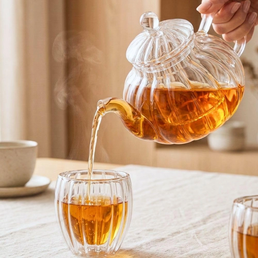 Borosilicate Heat Resistant Glass Teapot - borosilicate glass 50 ml Set