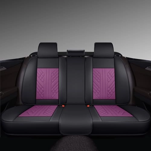 Bench Seat Cover - Universal Fit Faux Leather Black with Red Strip