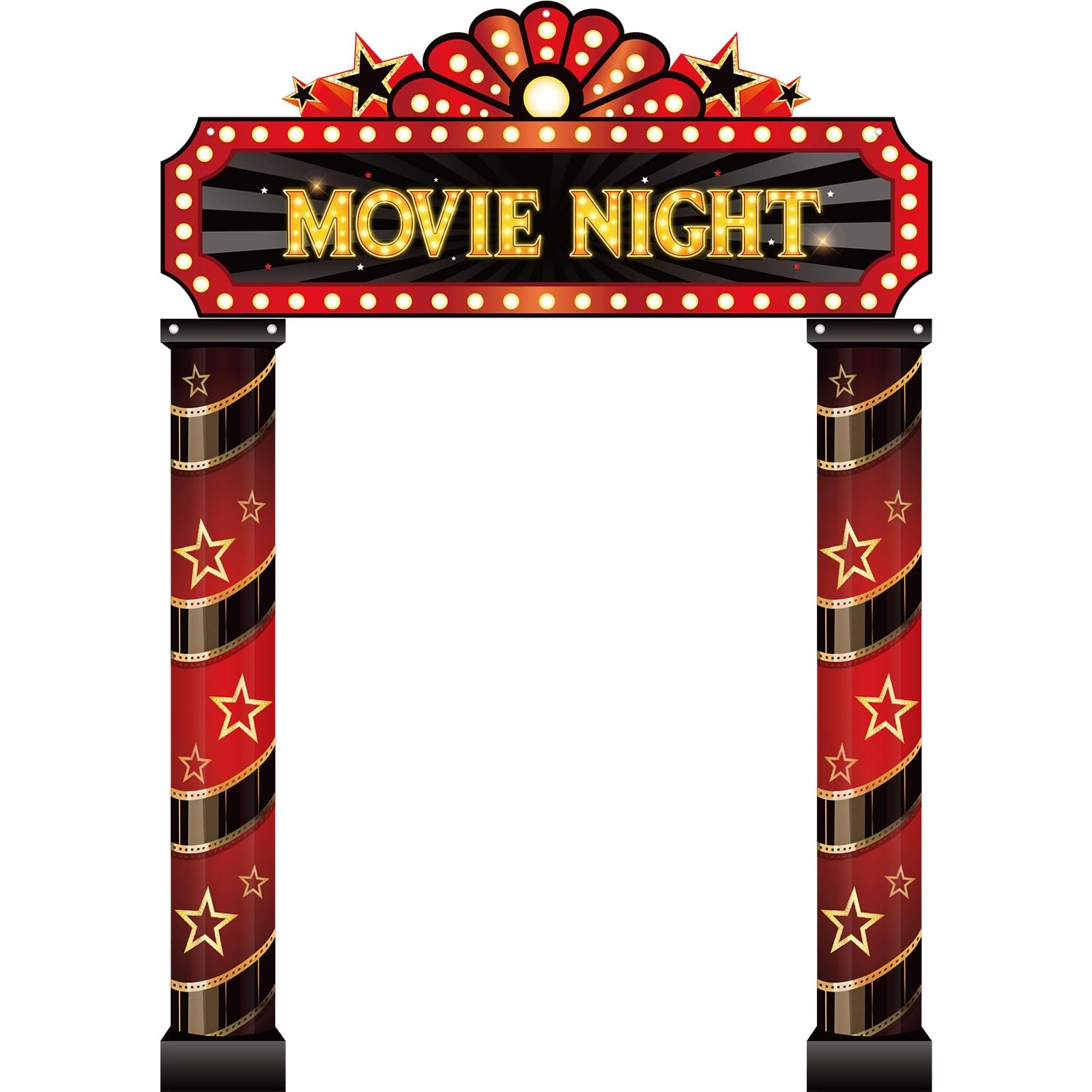 Peryiter Movie Night Porch Sign Banner - 3 Pcs