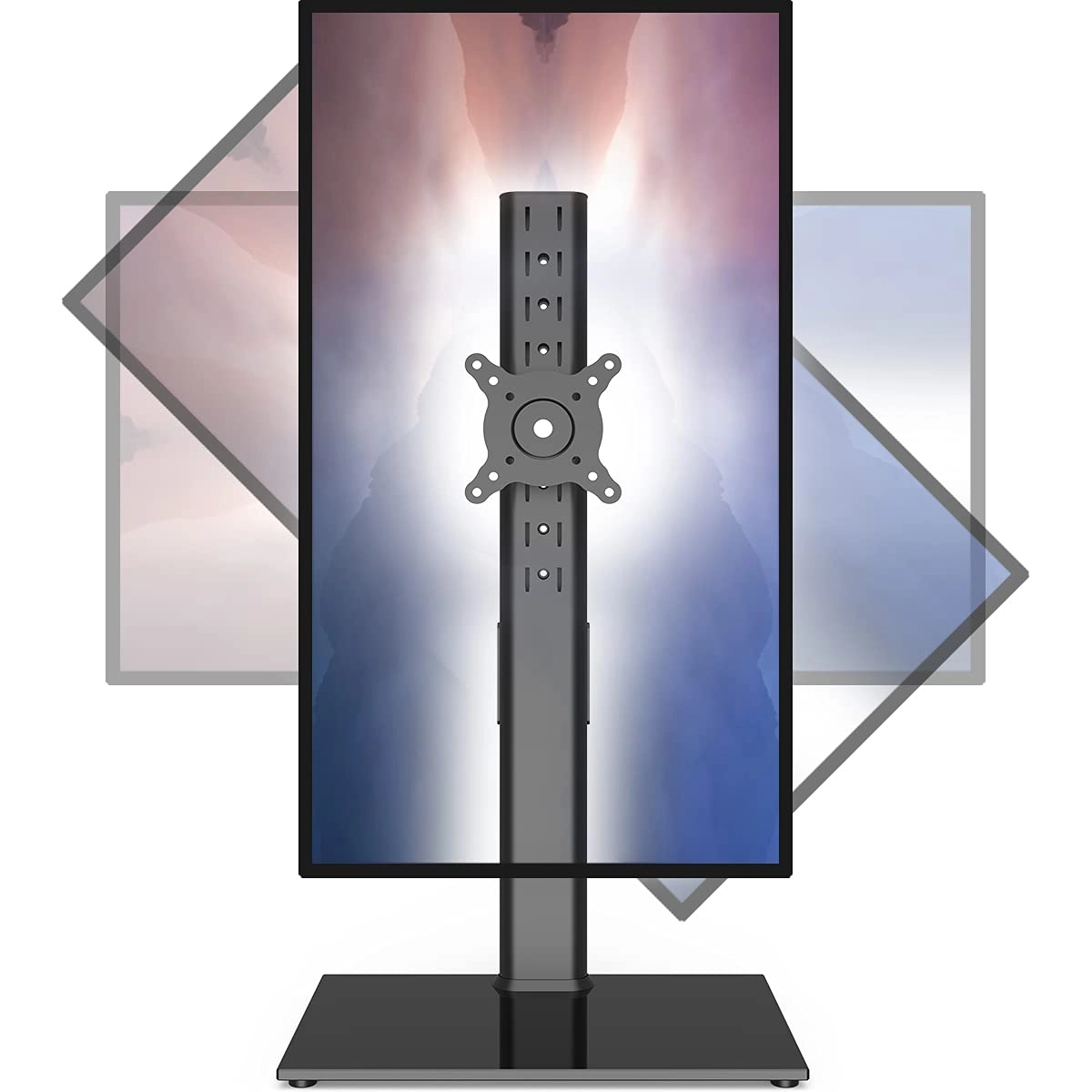 Single LCD Computer Monitor Free-Standing Desk Stand Riser - One (1) 13 inch to 32 inch