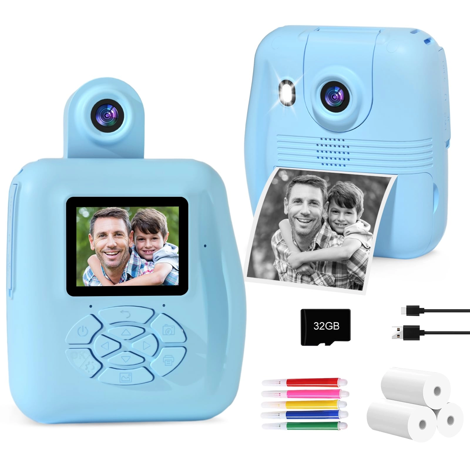 Instant Print Camera - 1080P Pink