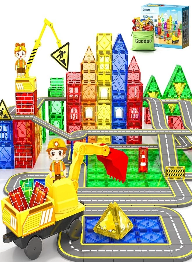 Magnetic Tiles - 2 Cranes Car