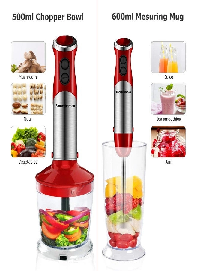 Immersion Blender - 20 Variable Speeds & Turbo, 4-in-1 Stainless Steel