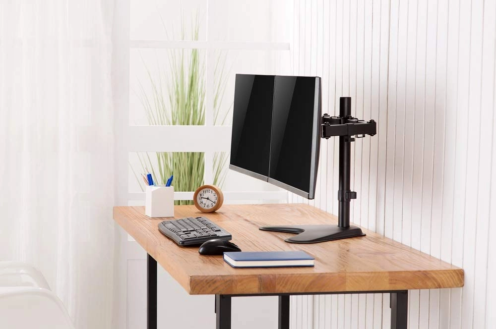 Dual LED LCD Monitor Free-Standing Desk Stand - 2 Screens 32 inches 100x100mm