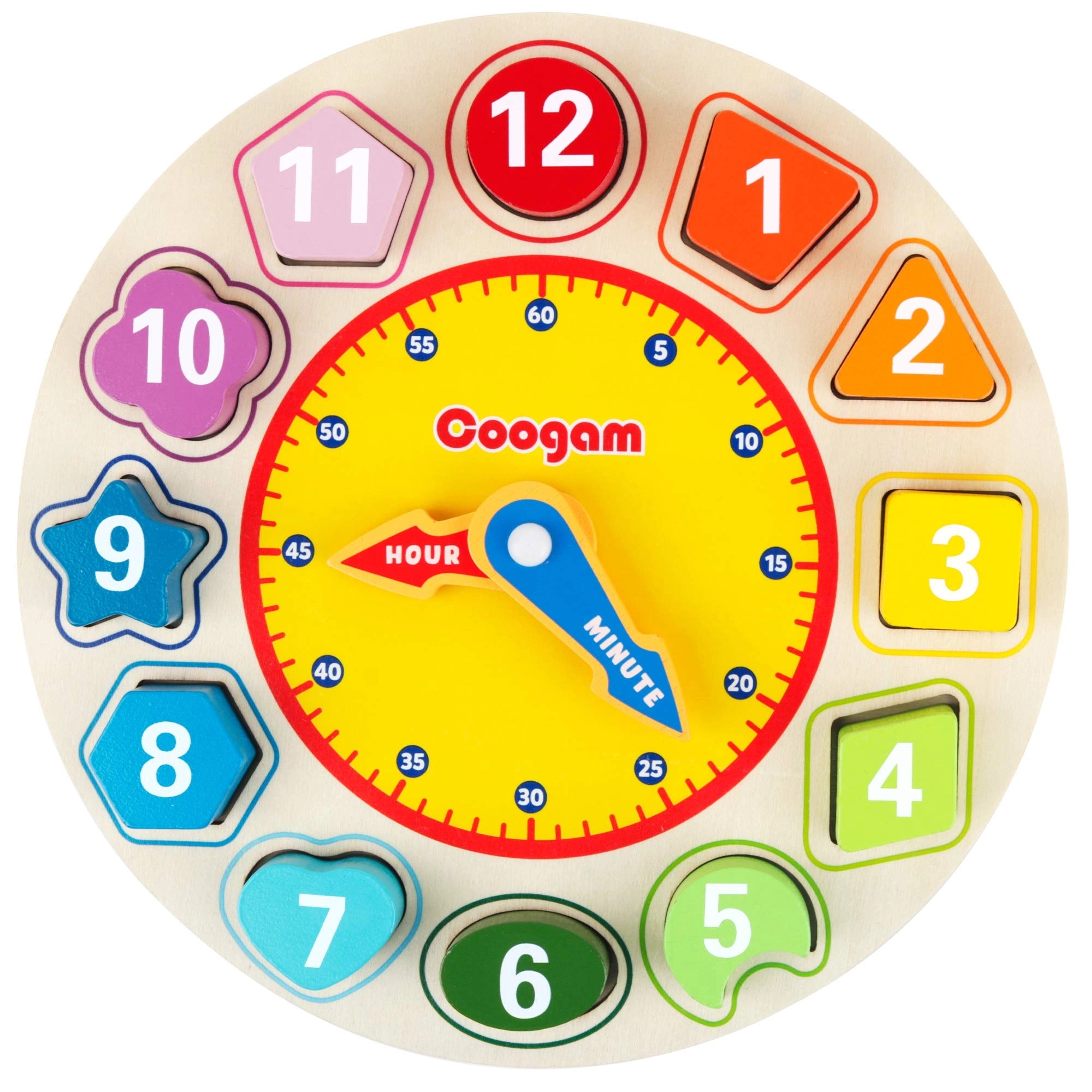 Coogam Wooden Shape Color Sorting Clock - 3 years and up 12 piece(s)