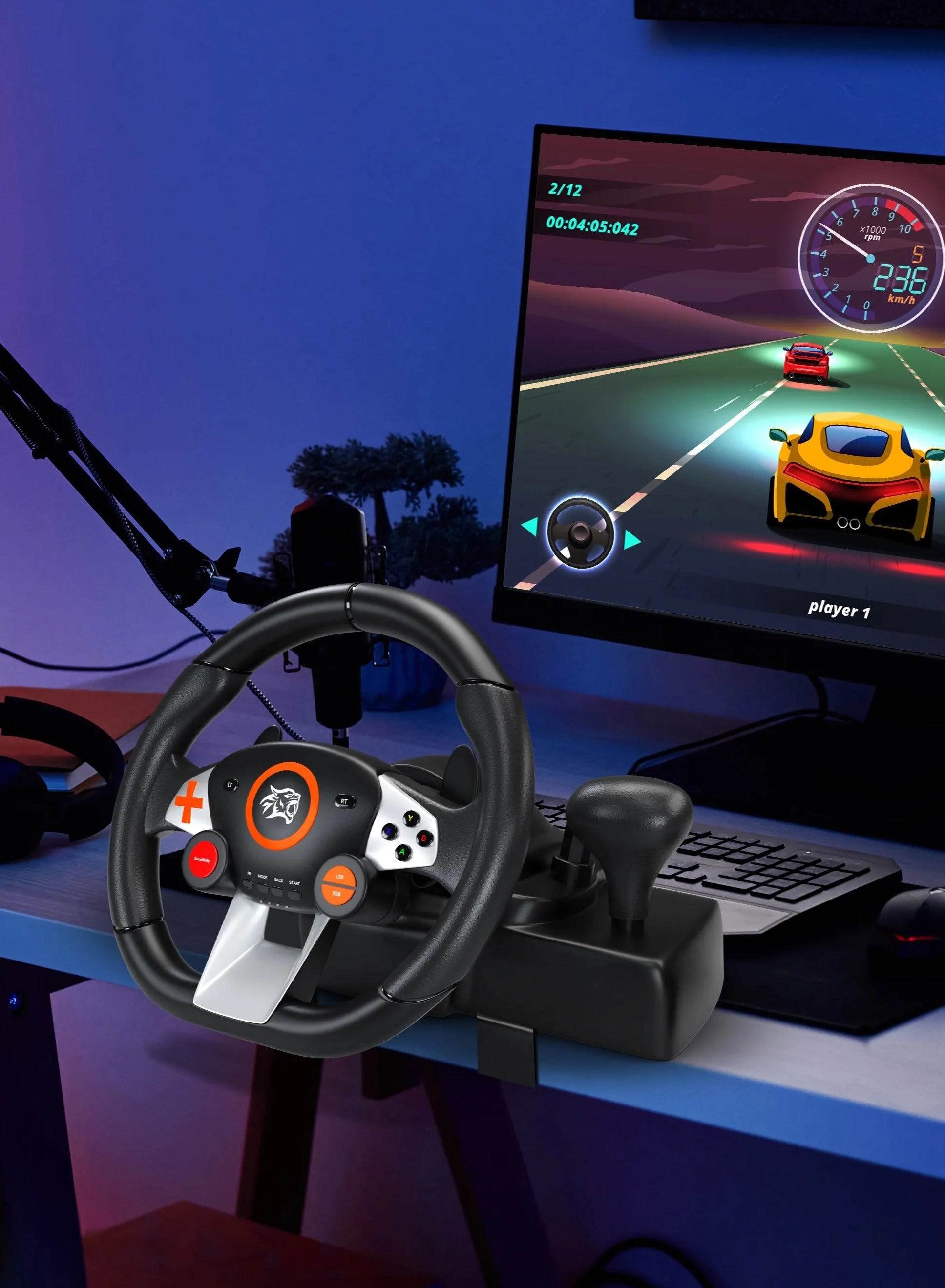 PDX627 Racing Wheel & Pedals