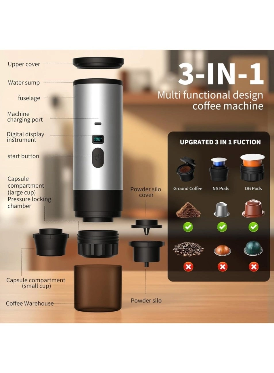 XYD-003 - 3-in-1 Portable Self-Heating USB-C