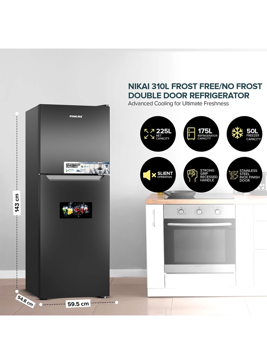 NRF310FSS - Double Door + NWM701FN9 - 7KG Front Load + NTV4300SLED - 42 Inch Smart LED