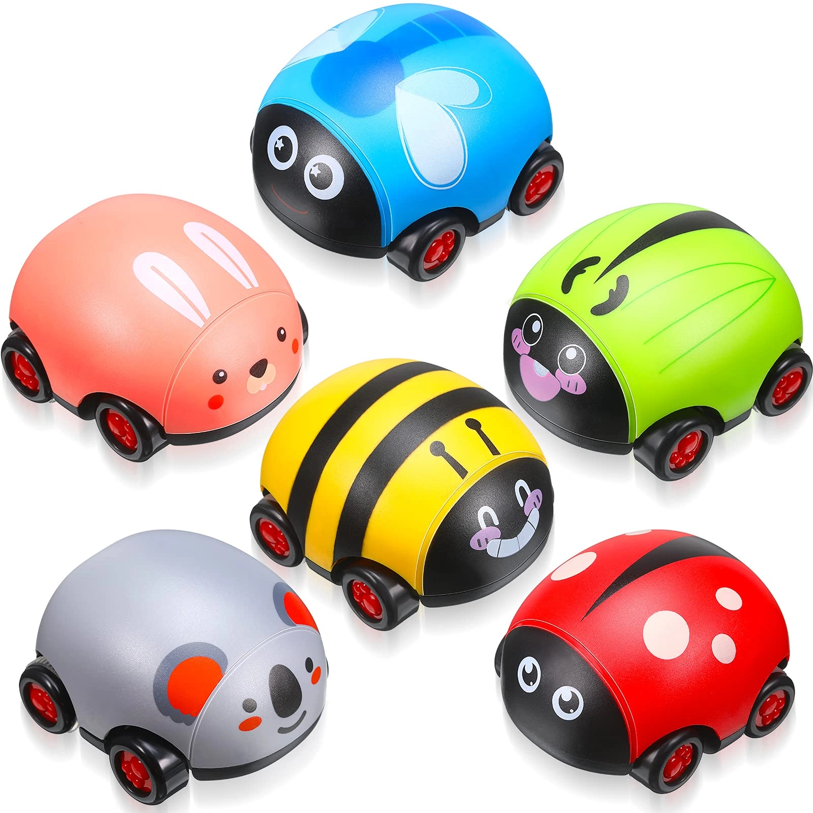 Skylety Animal Pull Back Cars Set - 72 months+ 6 pieces