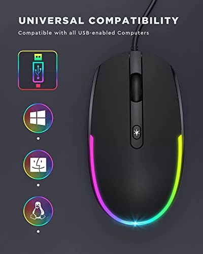 Wired LED RGB Backlit Mouse - USB