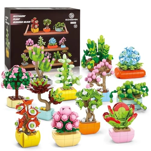Succulent & Flower Building Block Set - 1255 pcs 12-in-1
