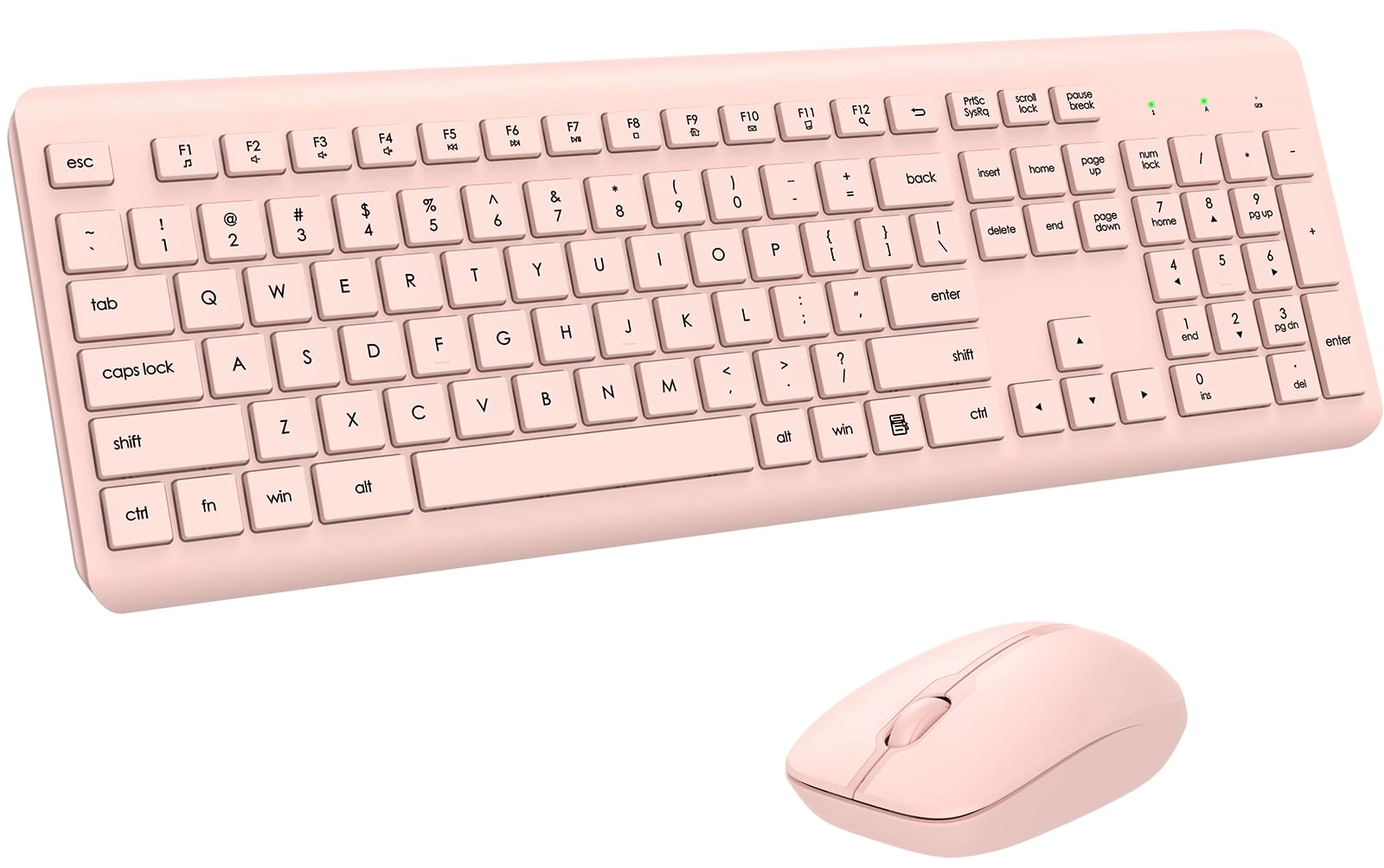 EDJO Wireless Keyboard and Mouse Combo - Full Size 2.4G Pink