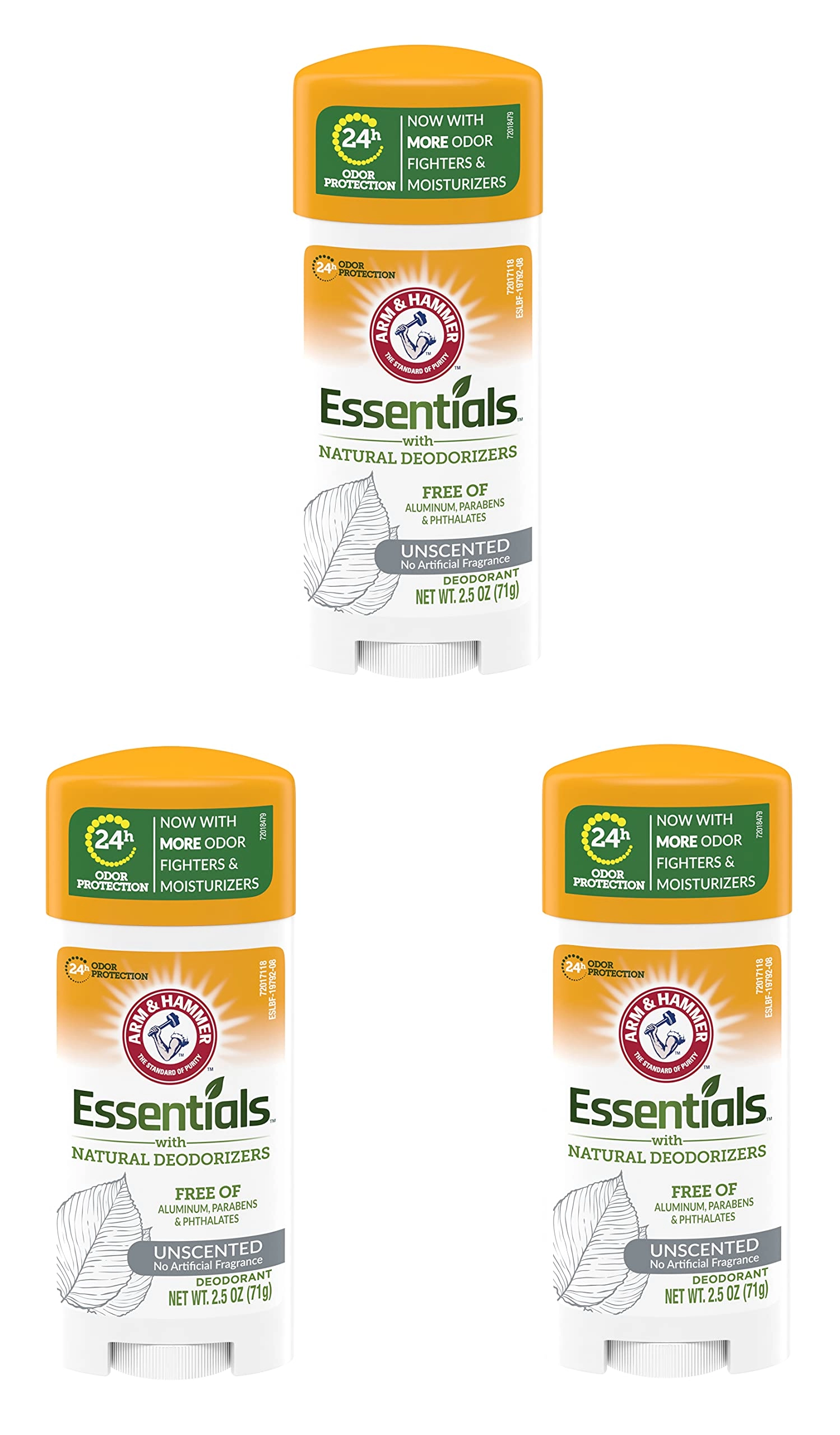 Essentials Solid Deodorant - Unscented 71.24 gram Pack