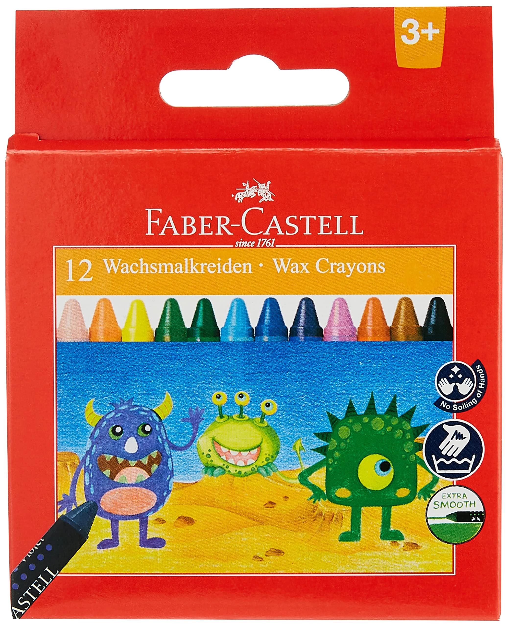 Faber-Castell Wax Crayons - 12 Pcs