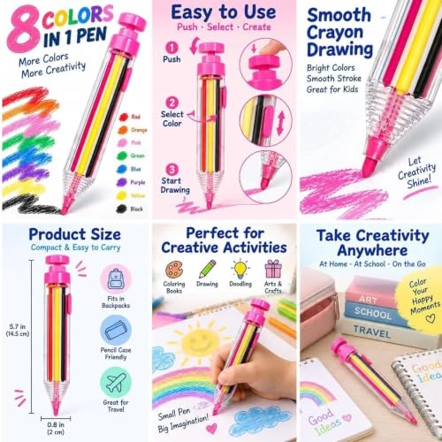 Retractable Crayons - 3 Pcs