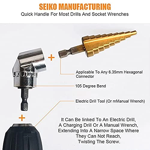 Right Angle Drill and Flexible Angle Extension Bit Kit - 105 Degree 295mm