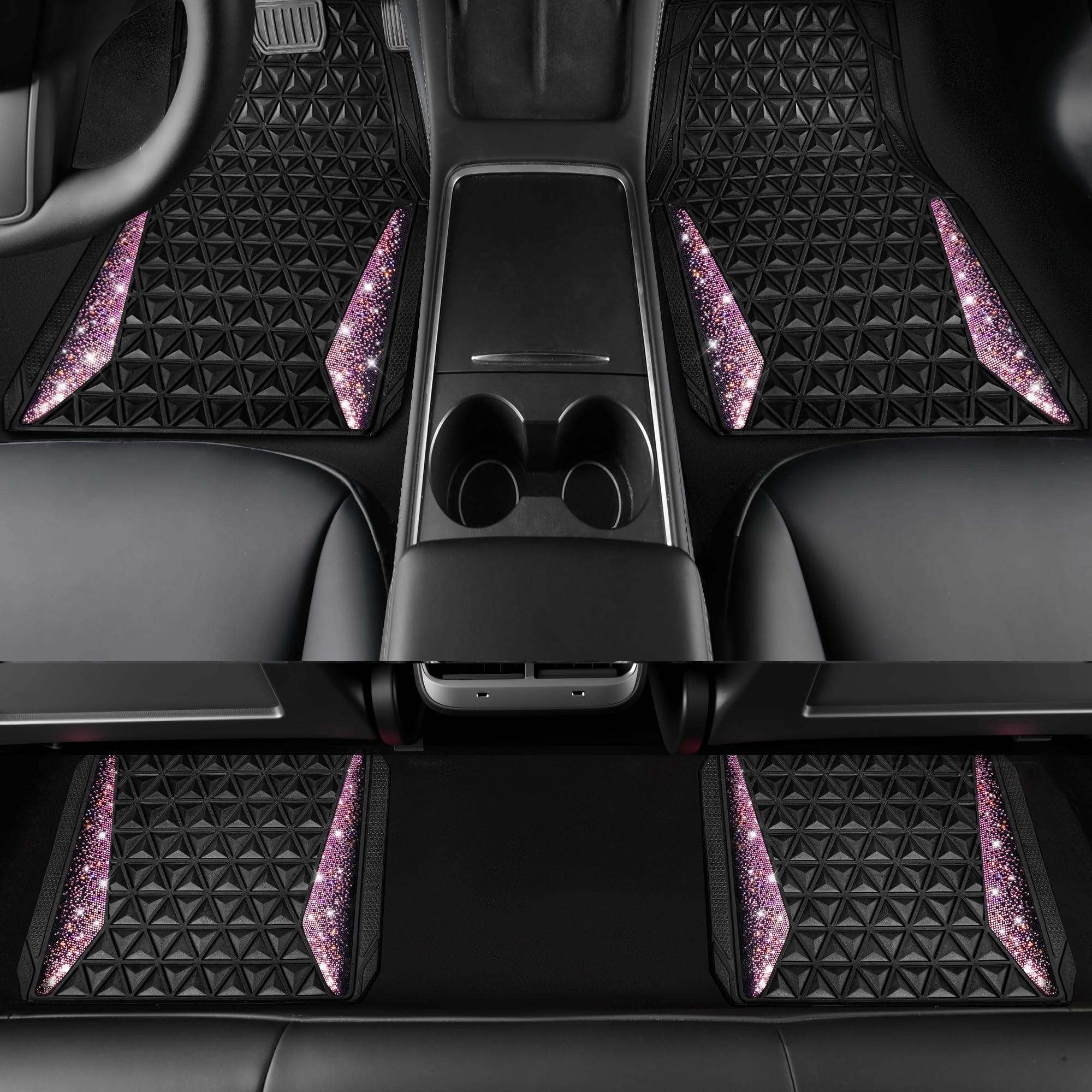 Bling Diamond Car Mats - 4.0 Count Universal Fit