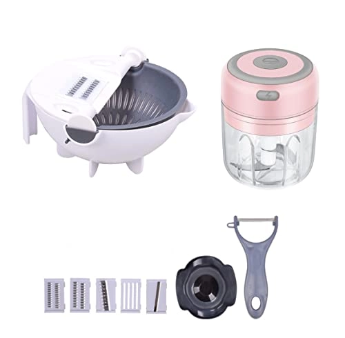 Electric Food Chopper - 100ml USB rechargeable + 9in1 Vegetable Shredder Bowl