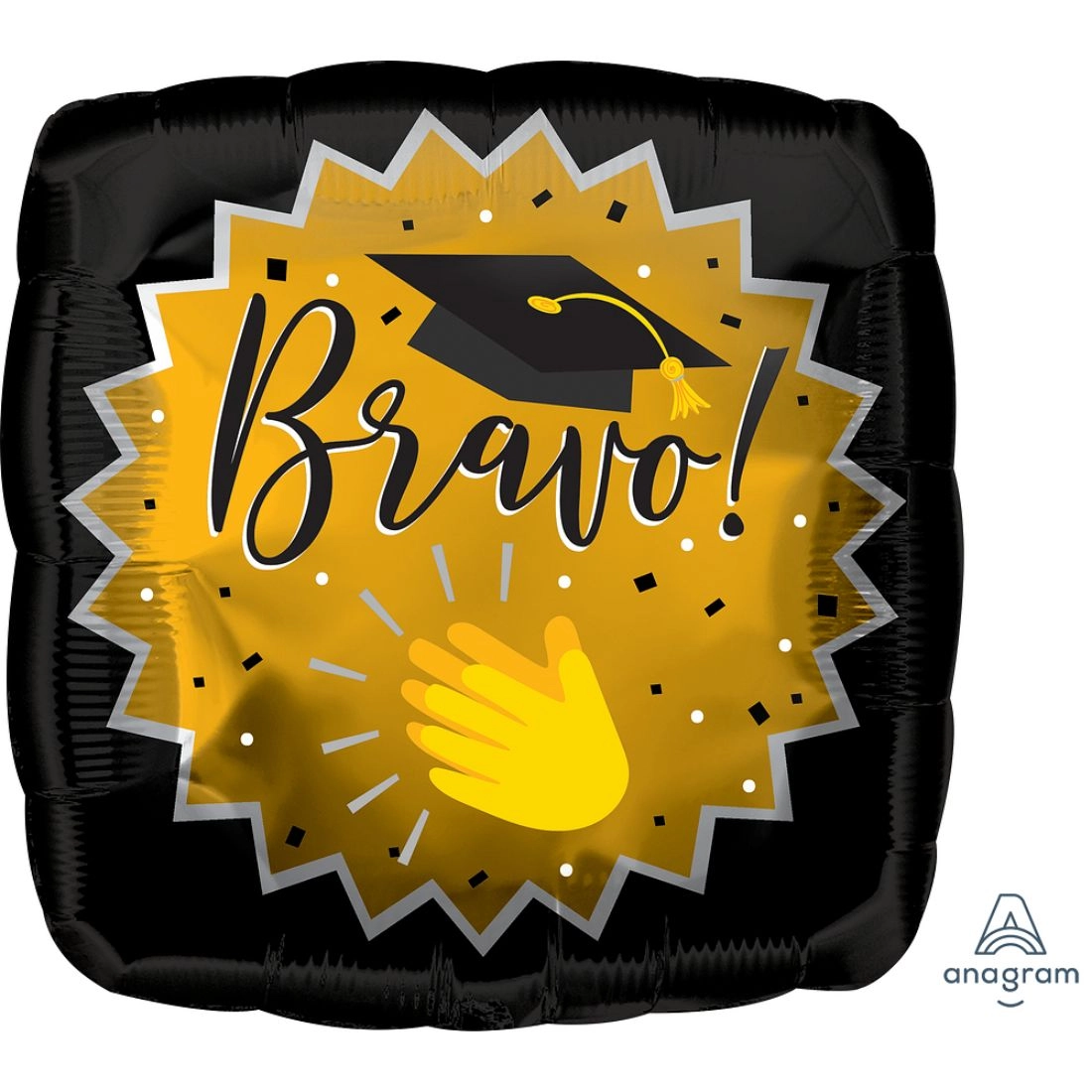 Party Zone S40 Bravo Emoticons Graduation Square Shape Foil Balloon