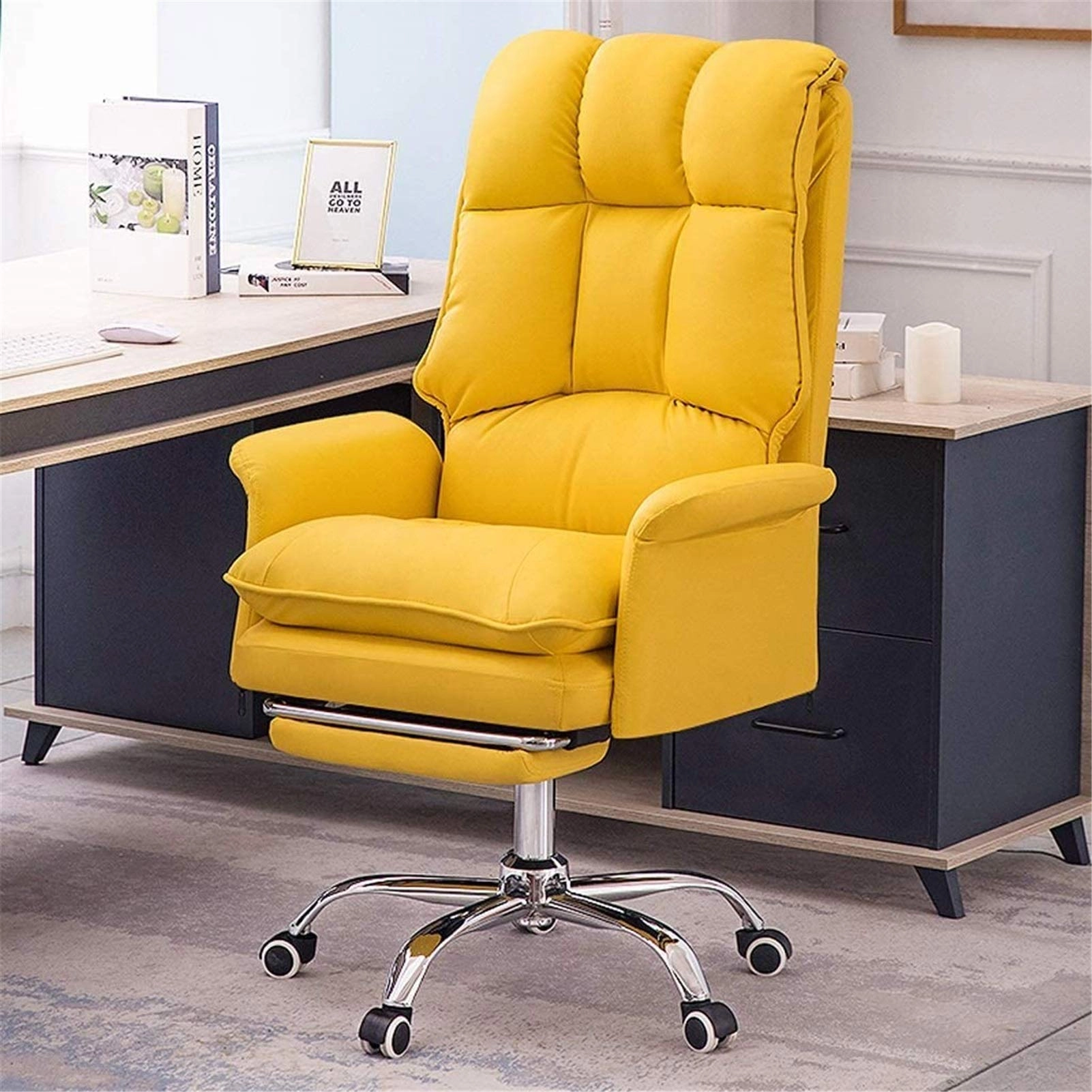 Reclining Chair - Fabric Cotton Black