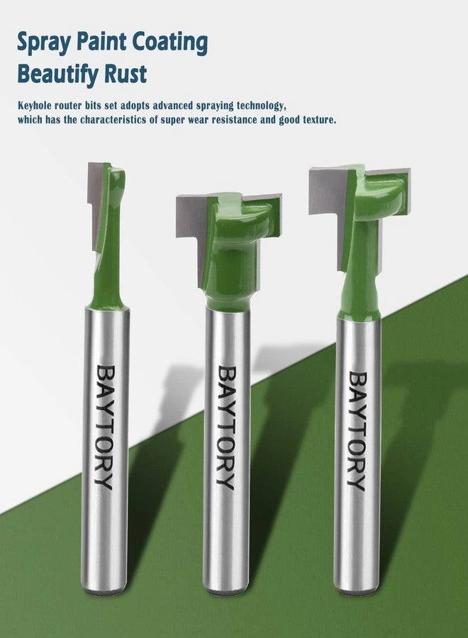 Keyhole Router Bits Set - 1/4 & 5/16 & 3/8 & 9/16 & 1/2 & 5/8 inch 1/4" 6Pcs