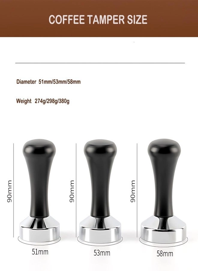 Espresso Tamper - 51mm Solid Wood Stainless steel