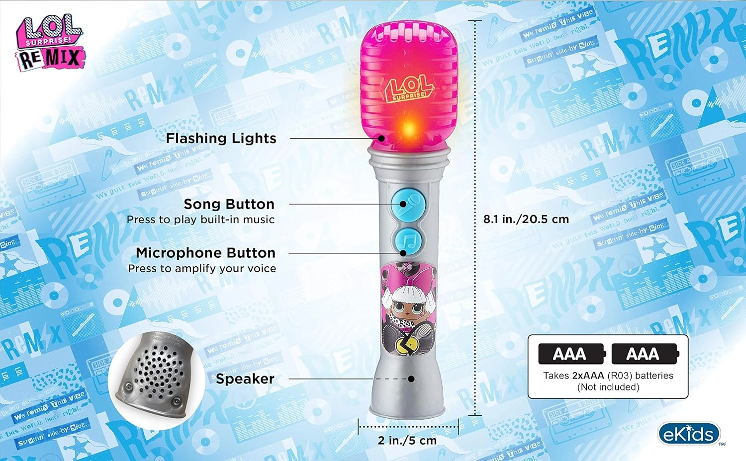 Kiddesigns Lol Surprise Sing Along Microphone Musical Toy